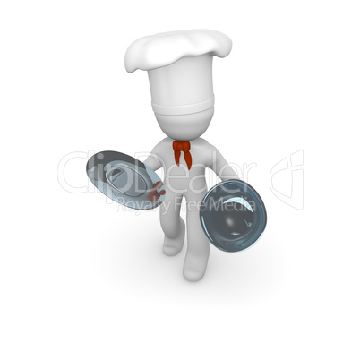 Chef with a steel plate