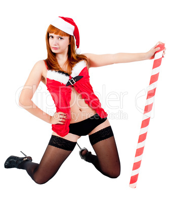 Beautiful and sexy christmas woman