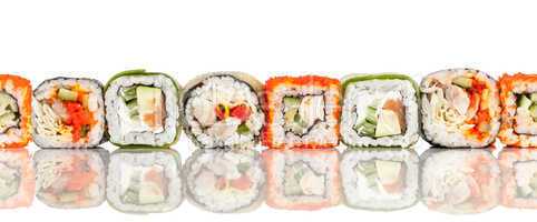 Sushi Roll on a white seamless background