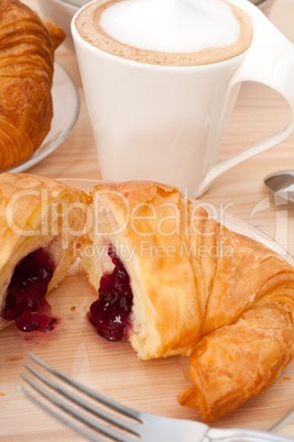 fresh croissant french brioche and coffee