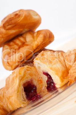 croissant French brioche filled with berries jam