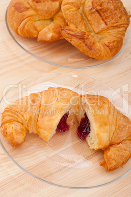 croissant French brioche filled with berries jam