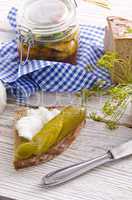 pickled gherkins and onions