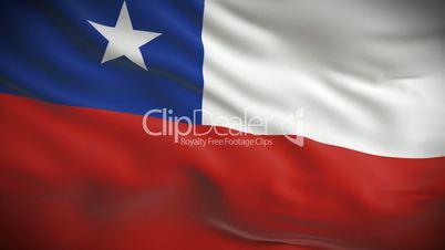 Highly detailed Chilean flag ripples in the wind. Looped 3d animation for continuous playback.