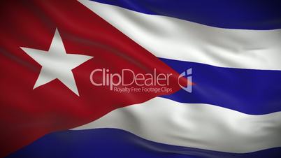 Highly detailed Cuban flag ripples in the wind. Looped 3d animation for continuous playback.
