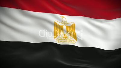 Highly detailed Egyptian flag ripples in the wind. Looped 3d animation for continuous playback.