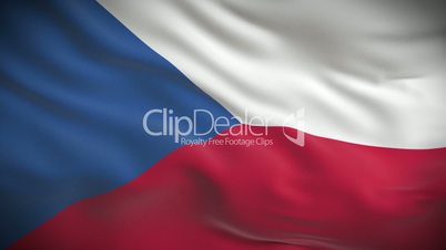 Highly detailed Czech flag ripples in the wind. Looped 3d animation for continuous playback.