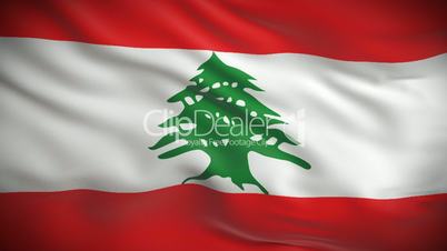 Highly detailed Lebanese flag ripples in the wind. Looped 3d animation for continuous playback.