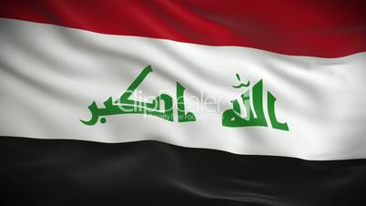 Highly detailed Iraqi flag ripples in the wind. Looped 3d animation for continuous playback.