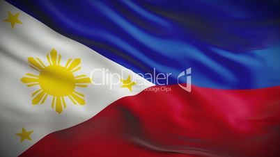 Highly detailed flag of the Philippines ripples in the wind. Looped 3d animation for continuous playback.