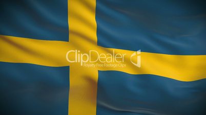 Highly detailed Swedish flag ripples in the wind. Looped 3d animation for continuous playback.