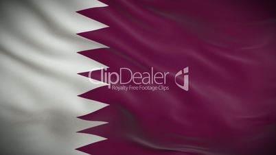Highly detailed flag of Qatar ripples in the wind. Looped 3d animation for continuous playback.