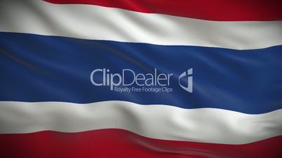 Highly detailed flag of Thailand ripples in the wind. Looped 3d animation for continuous playback.