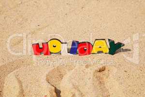 Wooden colorful word 'Holiday'