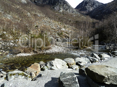 small river in the mountains of norway