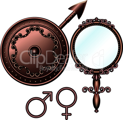 male and  female symbols.