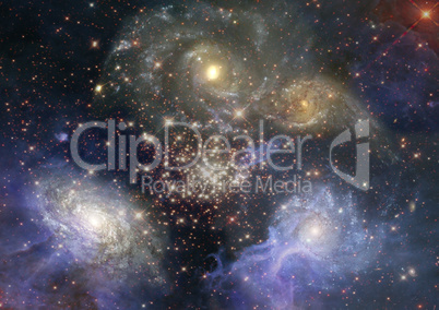 Star field in space and a nebulae