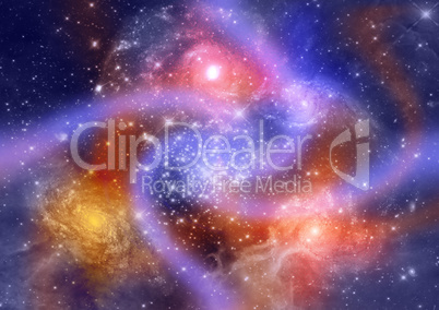 Star field in space and a nebulae