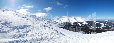 Panoramic view on free ride area in Jasna ski resort, Low Tatras