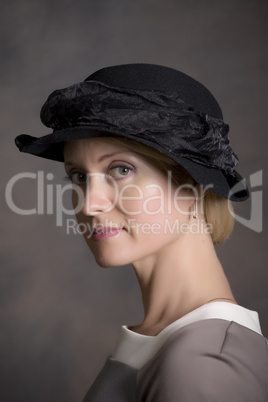 young woman in hat