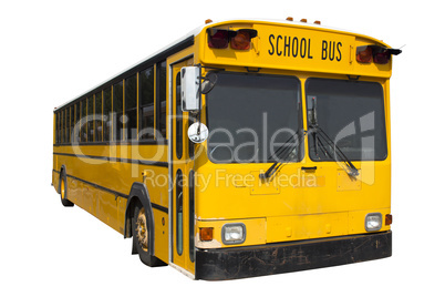 Yellow School Bus Isolated on White