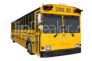 Yellow School Bus Isolated on White