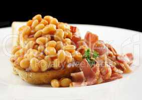 Baked Beans and Bacon on Toast