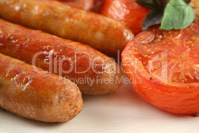 Sausages And Fried Tomato