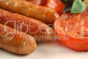Sausages And Fried Tomato