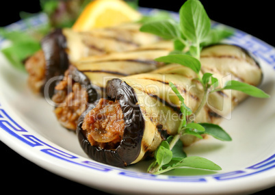 Egg Plant And Beef Rolls