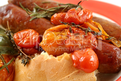 Baked Tomatoes And Sausages