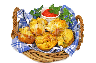 Basket Of Freshly Baked Muffins