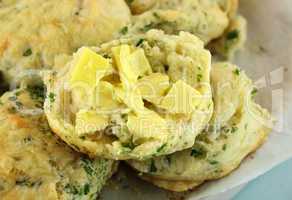Buttered Spinach Scones