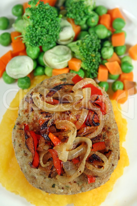 Chicken Patty On A Bed Of Pumpkin