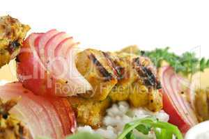 Chicken And Onion Tandoori Skewers