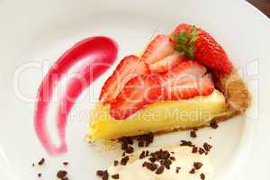 Strawberry Custard Biscuit Tart