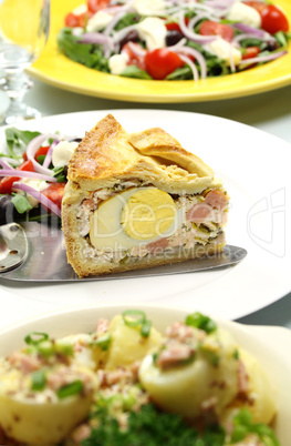 Slice Of Ham And Egg Pie