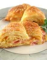 Melted Cheese And Ham Croissant