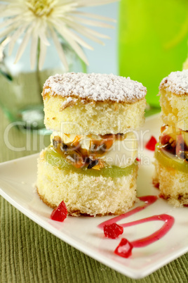 Passionfruit Sponge Stack