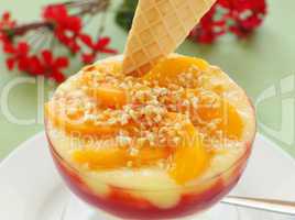 Peach Raspberry Custard