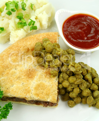 Meat Pie With Mushy Peas
