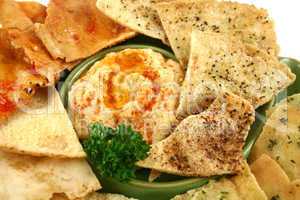 Pita Crisps And Hommus