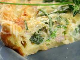 Slice Of Spinach And Bacon Quiche