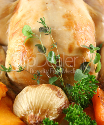 Roast Chicken With Garnish