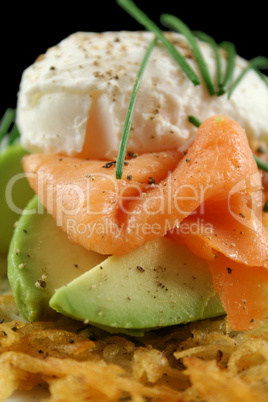 Salmon And Poached Egg Stack