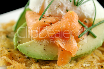 Salmon And Poached Egg Stack