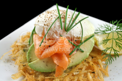 Salmon And Poached Egg Stack