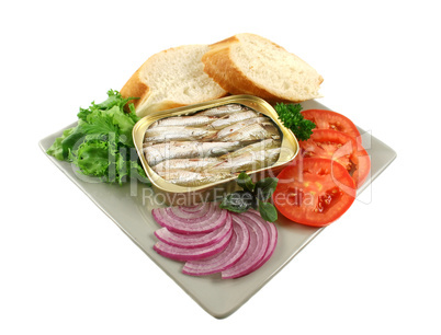 Sardines With Bread And Salad