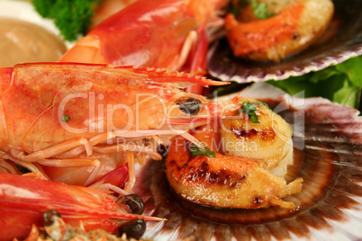 Pan Fried Scallops And Shrimps