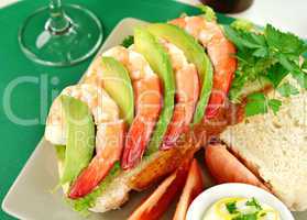 Shrimp And Avocado Sandwich